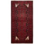 Tappeto Baluch Persia Geometrico Rosso Nero 97x192 Cm