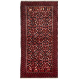 Tappeto Baluch Persia Astratto Rosso Scuro Blu Notte 100x205