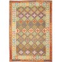 Tappeto Kilim Afghanistan Geometrico Multicolore Vivace 201x