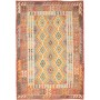 Tappeto Kilim Afghanistan Astratto Terracotta Azzurro 203x29