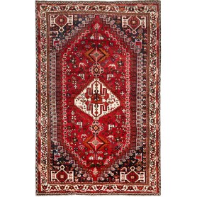 Tappeto Shiraz Persia Geometrico Rosso Blu 160x253 Cm