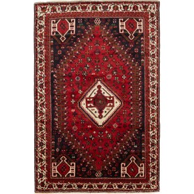 Tappeto Shiraz Persia Medaglione Rosso Blu 160x250 Cm