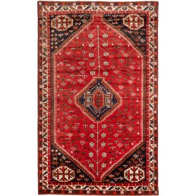Tappeto Shiraz Persia Geometrico Rosso Blu Scuro 152x245 Cm