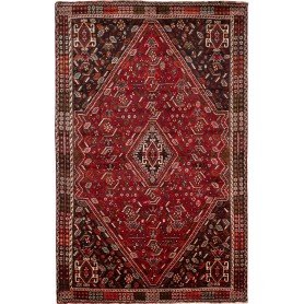Tappeto Geometrico Rosso Nero 175x275 Cm