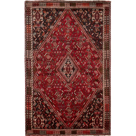 Tappeto Geometrico Rosso Nero 175x275 Cm