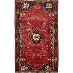 Tappeto Shiraz Persia Astratto Rosso Blu Beige 160x267 Cm