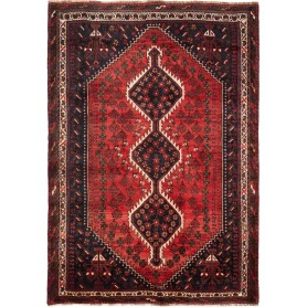 Tappeto Shiraz Persia Medaglione Rosso Blu 170x247 Cm
