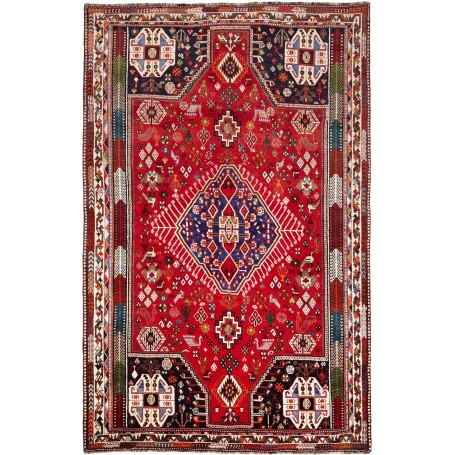Tappeto Medaglione Rosso Blu 175x275 Cm