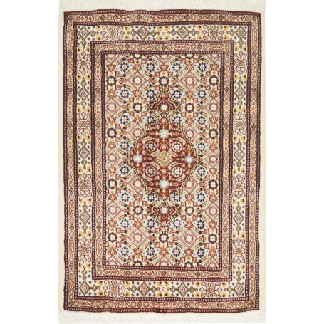 Tappeto Moud Persia Medaglione Crema Bordeaux 61x91 Cm