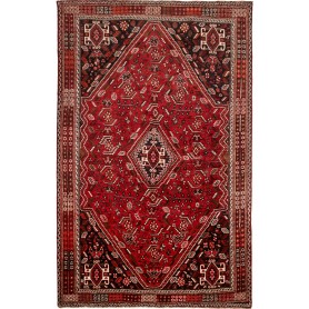 Tappeto Shiraz Persia Geometrico Rosso Bruno 178x280 Cm