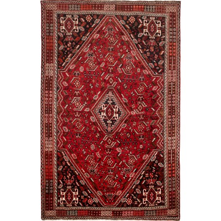Tappeto Shiraz Persia Geometrico Rosso Bruno 178x280 Cm