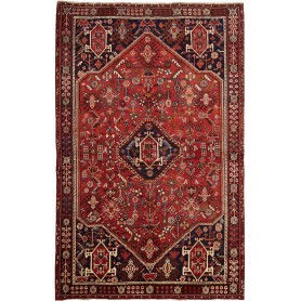 Tappeto Shiraz Persia Geometrico Rosso Blu 160x252 Cm