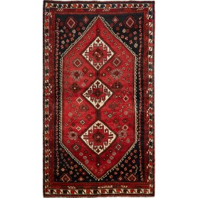 Tappeto Shiraz Persia Astratto Rosso Blu 160x279 Cm