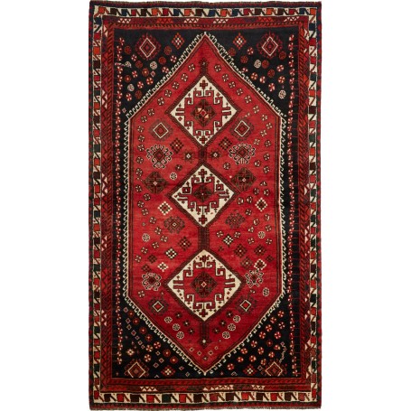 Tappeto Shiraz Persia Astratto Rosso Blu 160x279 Cm