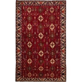 Tappeto Shiraz Persia Geometrico Rosso Beige 158x258 Cm
