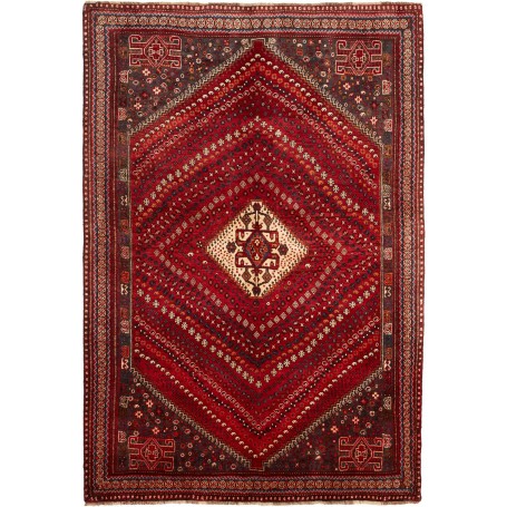 Tappeto Shiraz Persia Geometrico Rosso Blu 170x249 Cm