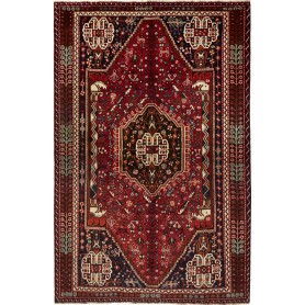 Tappeto Shiraz Persia Geometrico Rosso Bordeaux Blu 160x250