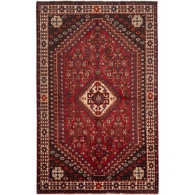 Tappeto Shiraz Persia Medaglione Rosso Marrone Scuro 160x253