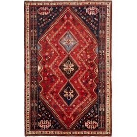 Tappeto Shiraz Persia Geometrico Rosso Blu 170x262 Cm