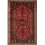 Tappeto Shiraz Persia Geometrico Rosso Nero Crema 162x248 Cm
