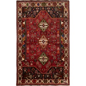 Tappeto Shiraz Persia Geometrico Rosso Nero 170x275 Cm