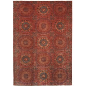 Tappeto Mamlouk Pakistan Geometrico Terracotta Petrolio 203x