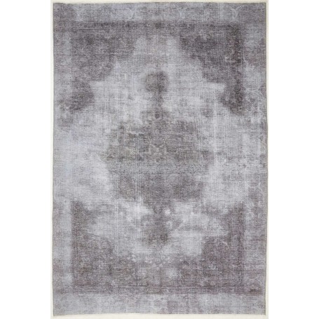 Tappeto Vintage Persia Medaglione Grigio Bianco 187x273 Cm