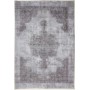 Tappeto Vintage Persia Medaglione Grigio Bianco 187x273 Cm