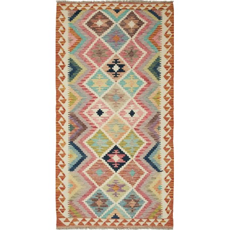 Tappeto Kilim Afghanistan Geometrico Multicolore Pastello 10