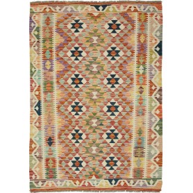 Tappeto Kilim Afghanistan Geometrico Multicolore Vivace Bril