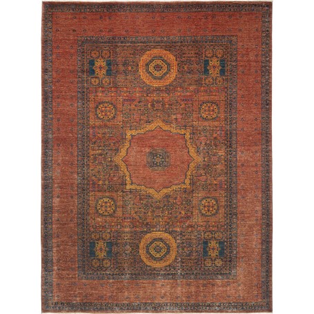 Tappeto Mamlouk Pakistan Geometrico Terracotta Oro 215x293 C