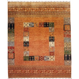 Tappeto Siva Pakistan Geometrico Terracotta Multicolore 209x