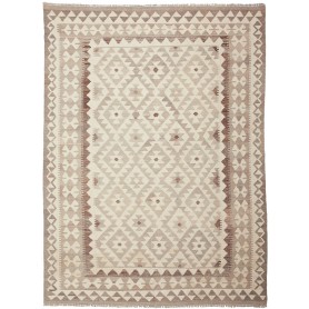 Tappeto Kilim Afghanistan Astratto Beige Marrone 154x210 Cm