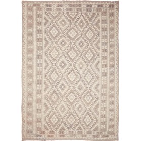 Tappeto Kilim Afghanistan Geometrico Beige Crema 209x297 Cm