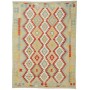 Tappeto Kilim Afghanistan Geometrico Azzurro Rosso 149x201 C