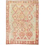 Tappeto Kilim Afghanistan Geometrico Crema Terracotta 159x20