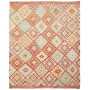 Tappeto Kilim Afghanistan Astratto Rosso Azzurro 160x194 Cm