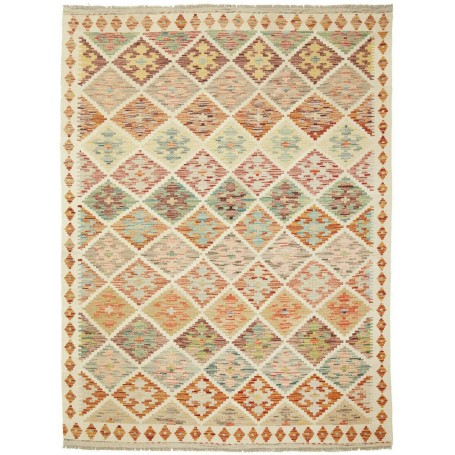Tappeto Kilim Afghanistan Geometrico Multicolore Pastello Cr