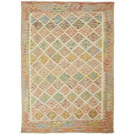 Tappeto Kilim Afghanistan Geometrico Multicolore Pastello 15
