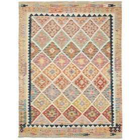Tappeto Kilim Afghanistan Astratto Multicolore Pastello 148x