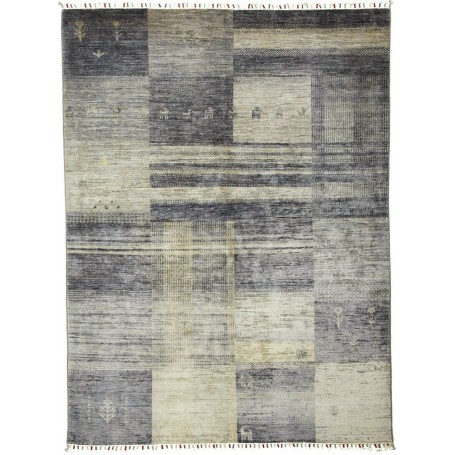 Tappeto Siva Pakistan Geometrico Grigio Crema 150x200 cm