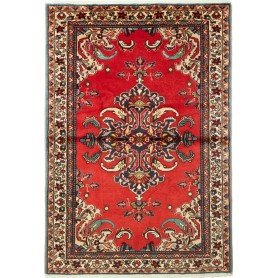Tappeto Medaglione Rosso Blu 106x152 Cm