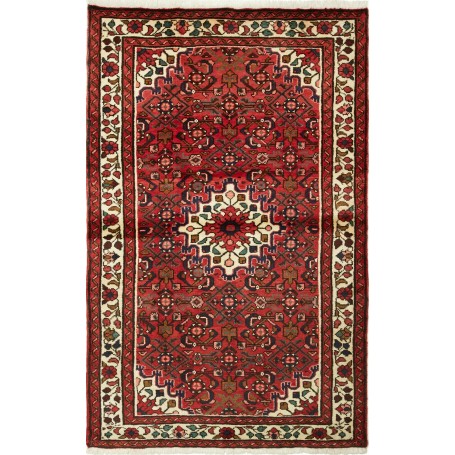 Tappeto Geometrico Rosso Crema 106x170 Cm