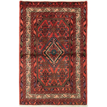 Tappeto Medaglione Rosso Nero 103x156 Cm