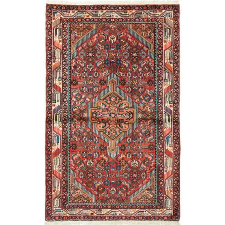 Tappeto Geometrico Rosso Mattone Blu 98x160 Cm