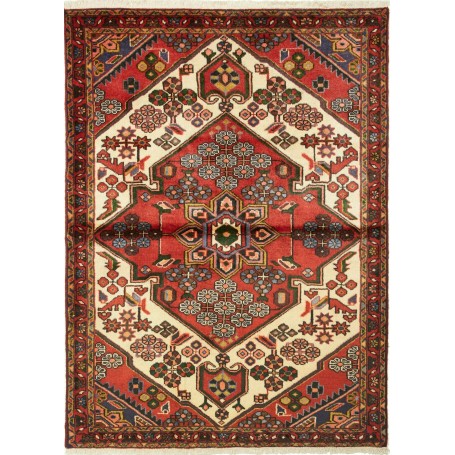 Tappeto Geometrico Rosso Beige 110x150 Cm