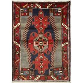 Tappeto Medaglione Rosso Blu 108x150 Cm