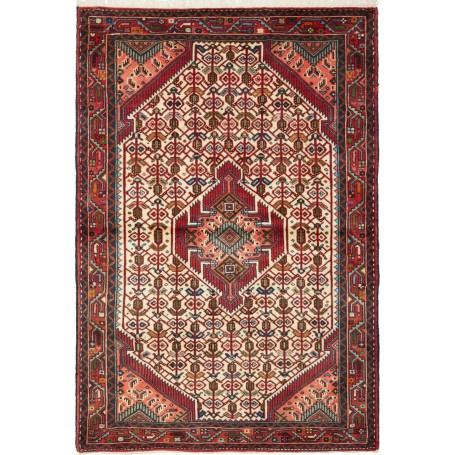 Tappeto Medaglione Rosso Avorio 103x152 Cm