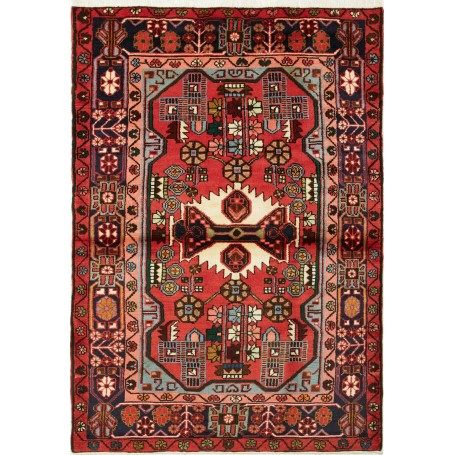 Tappeto Geometrico Rosso Blu 110x160 Cm