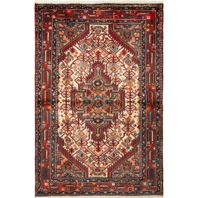 Tappeto Geometrico Rosso Crema 105x159 Cm